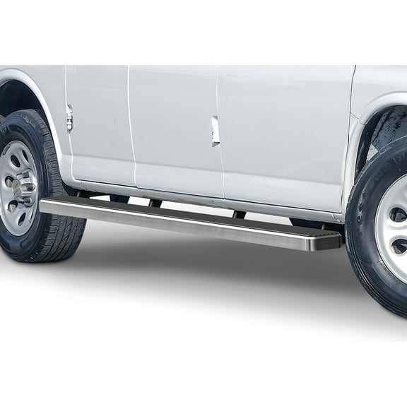 2003-2019 Chevy Express/ GMC Savana 1500/2500/3500 Van (Full Size) (Driver 37 Inch/Passenger 96 Inch) Hairline Finish 5 Inch Van Door to Door Side Bar Side Step Running Board