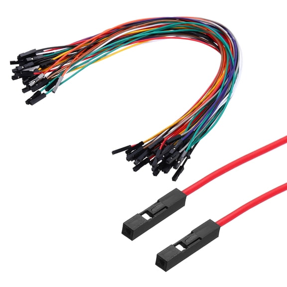 Female to Female 1Pin Breadboard Jumper Wire 2.54mm Pitch Cable 30cm 40 Pcs