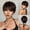 Dark Brown, variant on Riousery Women's Short Layered Pixie Cut Wig with Bangs Natural Fluffy Synthetic Hair, 11.02 inches / 28 cm, Dark Coffee