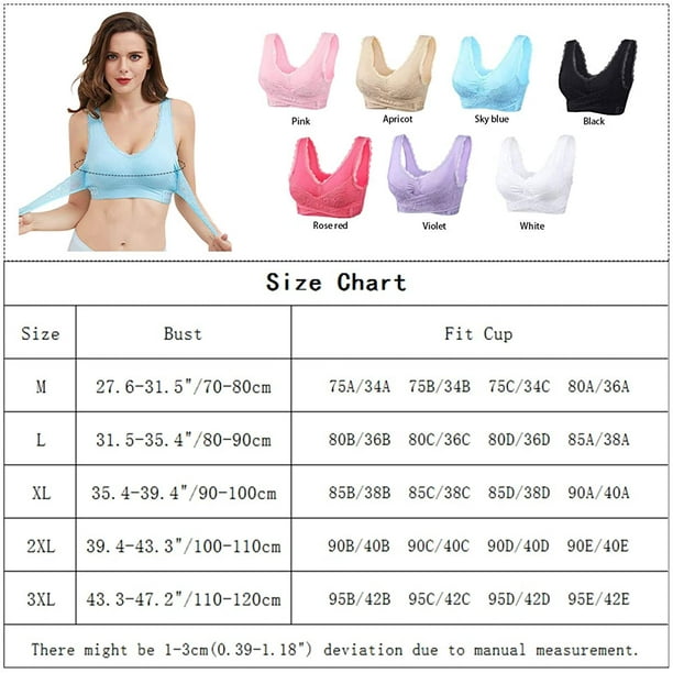 Caramia Bra for Women Full Support Wireless Bras Seamless Push Up Bra Front  Cross Side Buckle Lace Bras : : Clothing, Shoes & Accessories