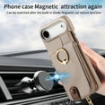 thumbnail image 6 of ELEHOLD Case for iPhone Air, RFID Blocking Leather Wallet Case with Ring Kickstand and Card Holders,Khaki, 6 of 11