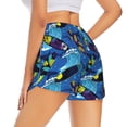 thumbnail image 3 of Disketp Hawaiian Style Print Women's Shorts Workout Shorts for Athletic Gym Running Shorts with Phone Pockets X-Large, 3 of 8