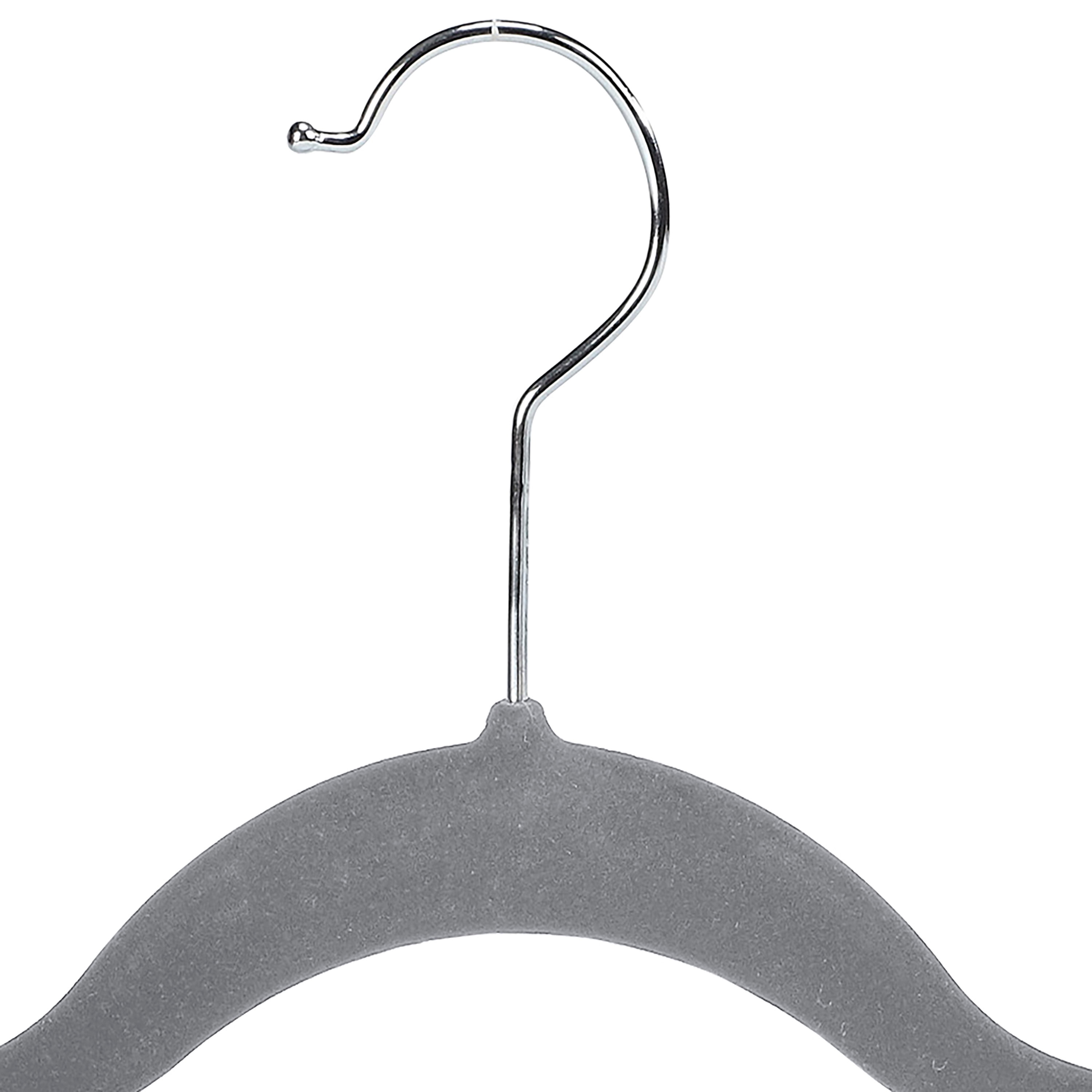 Simplify 60 Pack Velvet Skirt Hangers with Clips in Grey