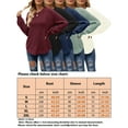 thumbnail image 2 of Avamo Women Cozy Winter Warm Pullover Solid Color Plain Sweater Ladies Long Sleeve Chic Jumper Tops Claret XL, 2 of 3