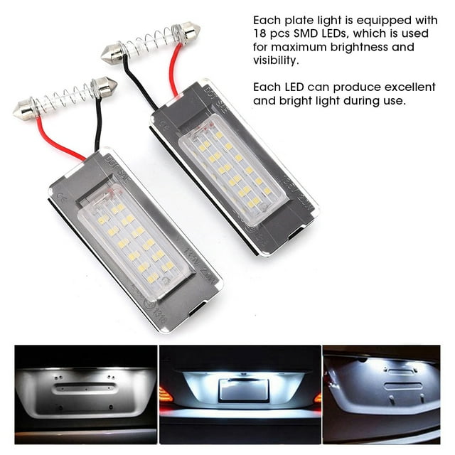 Lámpara 1 par 12v 18 LED SMD Licencias de Licencia de la Placa Numérica Las Luces Adecuadas para R56 R57 R58 R59 2006-2014
