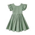 thumbnail image 2 of Vestido Dutebare para niñas pequeñas, algodón y lino, con volantes, halter 90, 2 of 7