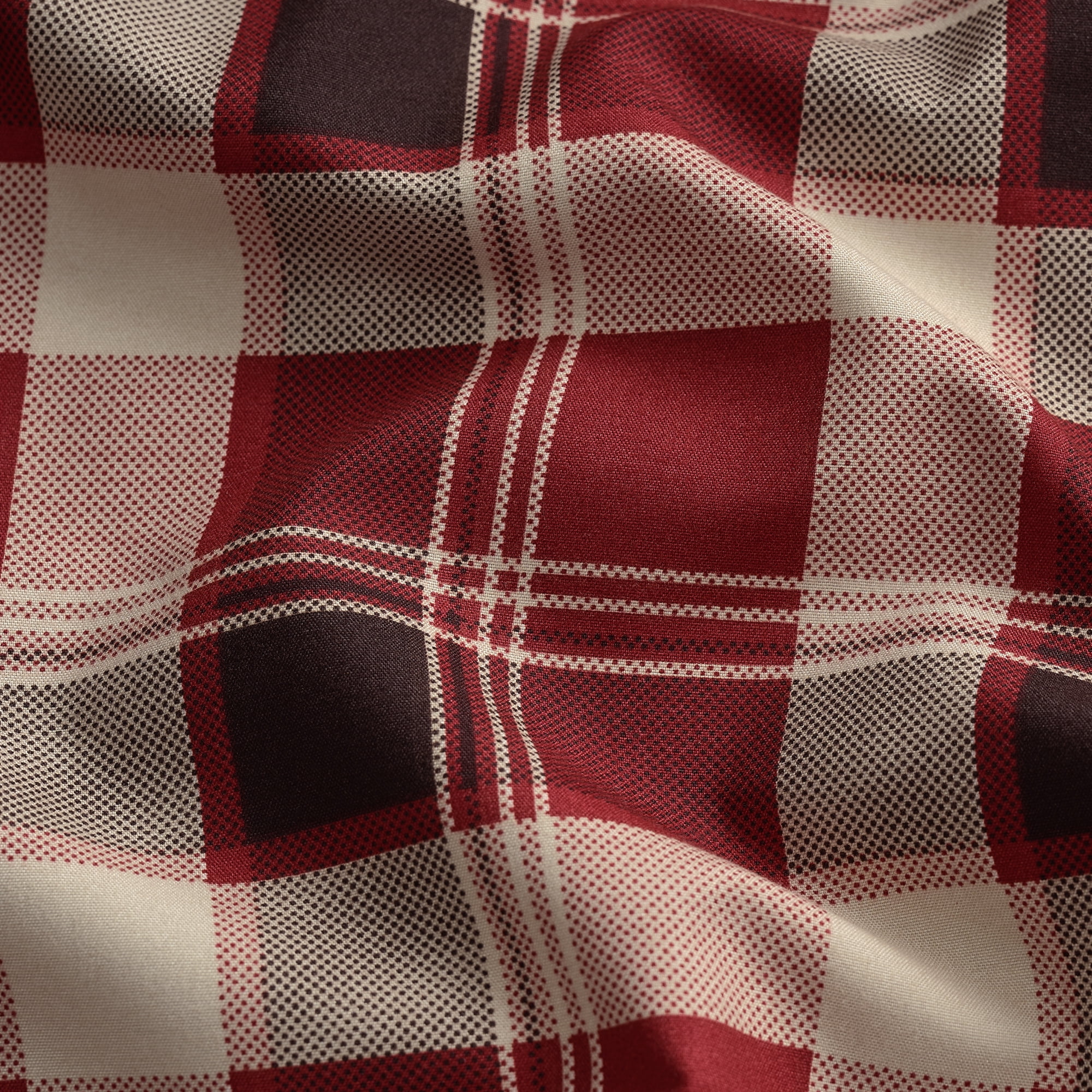 Pawz Full Sheet Set, Soft Microfiber Printed Bed Sheets with 2 Pillowcases, Red Plaid, Full Size
