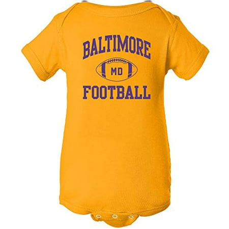 

Baltimore Classic Football Arch - American Football Team Sports Infant Creeper - Newborn - Gold