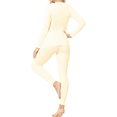thumbnail image 2 of Women's Ultra-Soft Micro-Fleece Lined Thermal Base Layer Top & Legging Set, Off-White, 2XL, 2 of 4