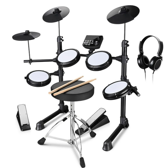 Yescom Electric Drum Set Adult Digital Silent Drum Kit 8" w/ Throne Beginner for Apartment