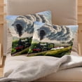 thumbnail image 2 of 2 Pack Throw Pillow Covers Steam Train Railway Decorative Pillow Cases Home Decor Square 18x18 Inches Pillowcases, 2 of 7