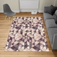 thumbnail image 2 of Geometric Turkish Area Rug, Abstract Vector Retro Pattern of Triangles Modern Art Inspired Illustration, Soft Carpet for Living Room Decor with Distressed Look, 6.6' X 9.6', Peach Cocoa, by Ambesonne, 2 of 4