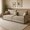 Camel, variant on 81.9" King Pull Out Sofa Bed, 3-in-1 Convertible Velvet Couch with 3 Pillows, Beige+White
