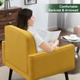 thumbnail image 5 of Modern Breathable Farbic Accent Chair with Arms, Upholstered Lounge Chair For Living room Bedroom Reading Home Office(1PC,Yellow), 5 of 9
