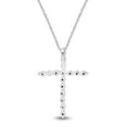 thumbnail image 4 of AFFY Round Cut White Natural Diamond Cross Pendant Necklace In 14k White Gold, 4 of 6