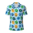 thumbnail image 2 of Daiia Cartoon Monster Pattern Men’s Polo Shirts,Solid Deck Shirt,Classic Fit, Breathable Cotton Polo for Casual and Sport Wear-Small, 2 of 9