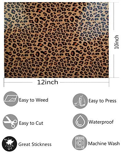 AIMTYD Leopard Print Iron on Vinyl 