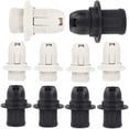 thumbnail image 1 of Paquete de 10 portalámparas de plástico con tornillo Edison E14 (blanco y negro) con casquillo E14 E14 y anillo de repuesto, 1 of 5