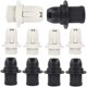 thumbnail image 1 of Paquete de 10 portalámparas de plástico (blanco y negro) con rosca Edison E14, casquillo E14 y anillo de repuesto., 1 of 5
