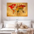 thumbnail image 2 of Elephant Stock Old Compass World Map Wall Art - Horizontal Canvas Wall Art - Living Room Wall Decor - Map Canvas - Orange And Yellow Decor - 48" x 32", 2 of 8