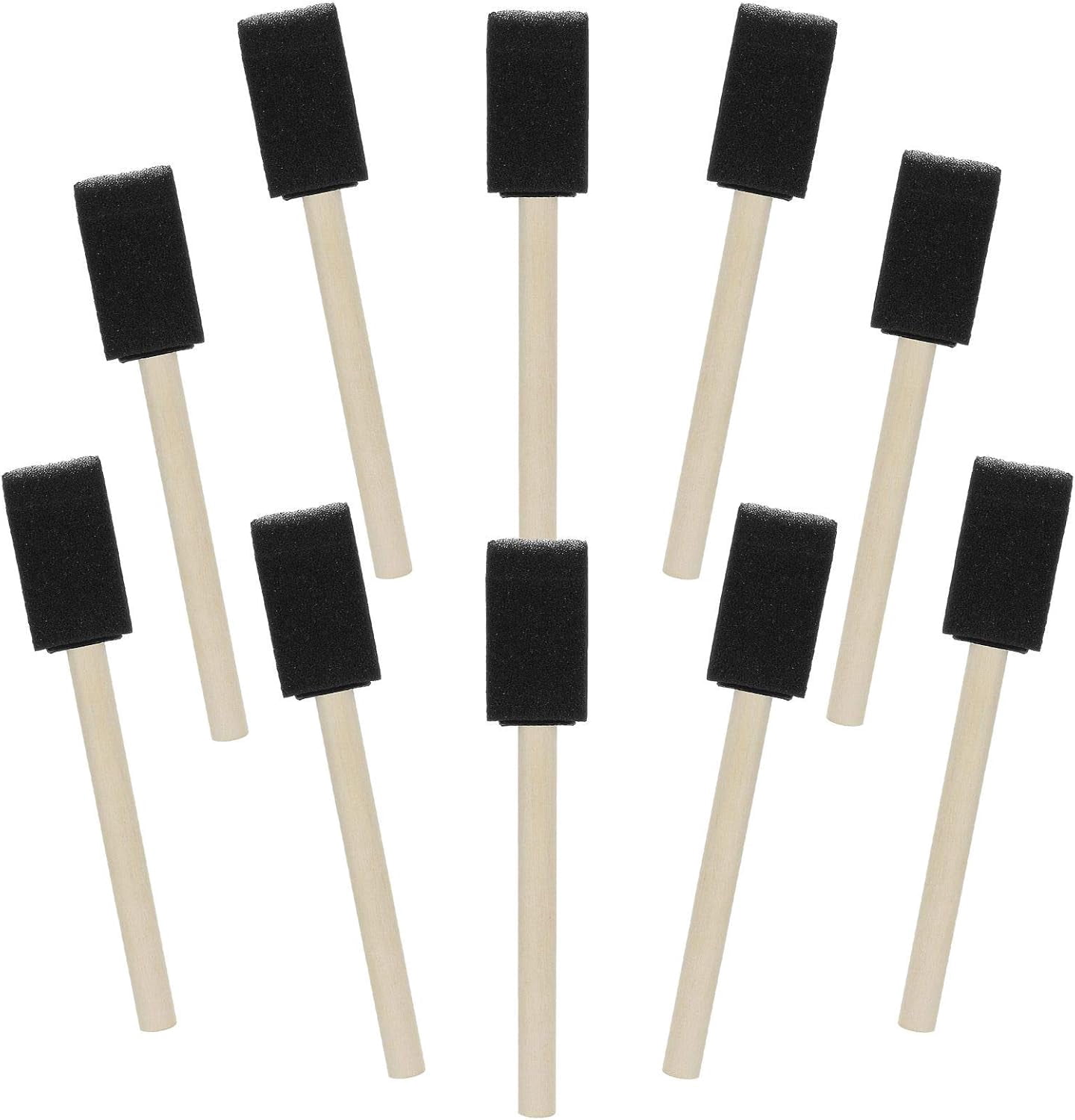 200 Pack 1 inch Foam Paint Brushes Bulk Sponge Paint Brush Foam Brush Set Wood Handle Sponge Brushes for Painting, Staini, Varnishes, Polyurethanes and Chalks