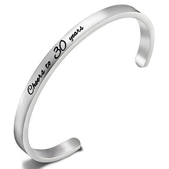 Birthday Gifts for Her Birthday Bracelets,12th Sweet 16 18th 30th, Stainless Steel Engraved Cuff Bangle, Birthday Jewelry, Ideas