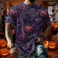 thumbnail image 5 of Fabrcox Halloween Men's T-Shirts Funny Ghost Pumpkin Spider Web Mens Graphic T-Shirts Fall Winter Festival Short Sleeve Shirt for Men Red XL, 5 of 6