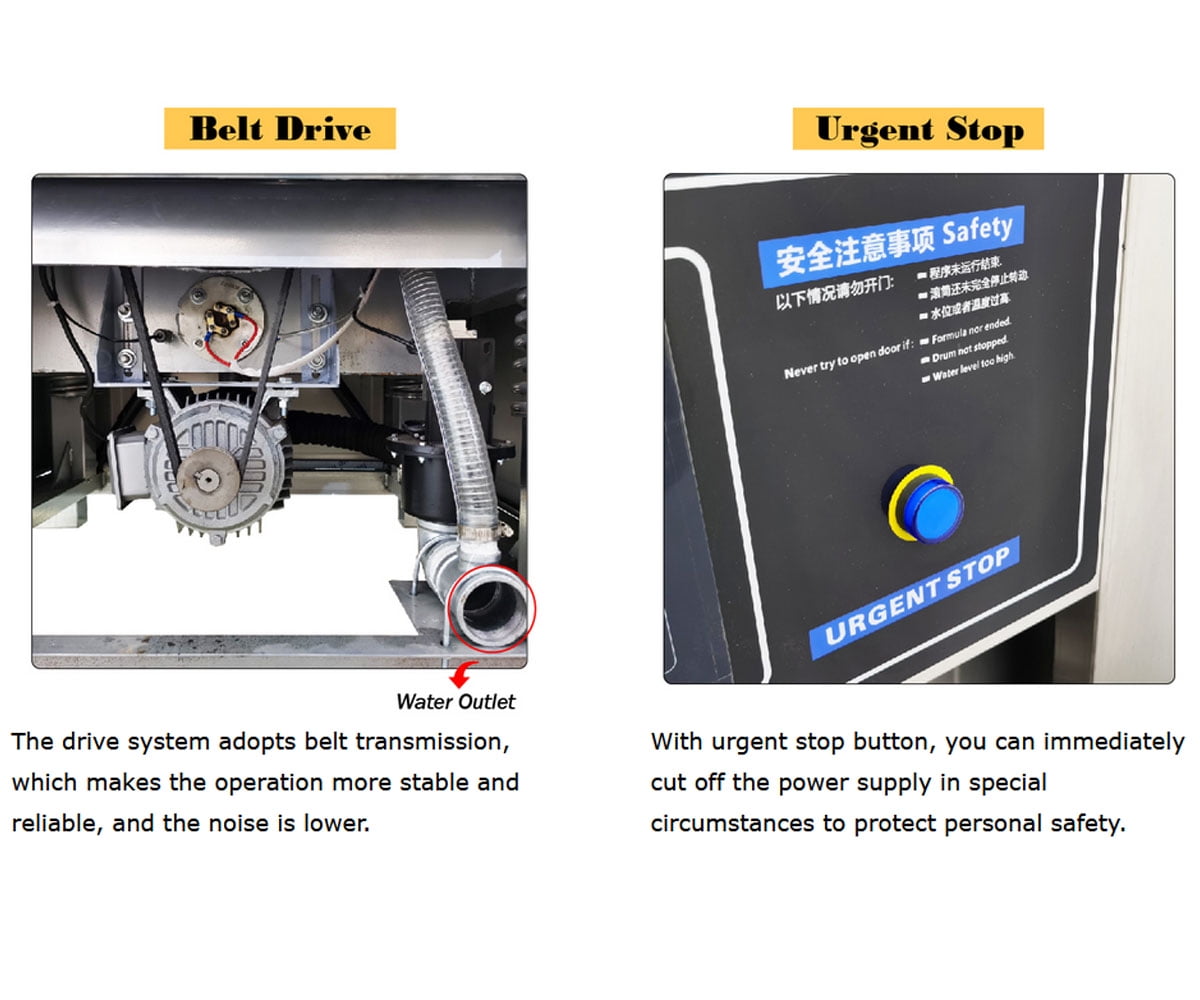 44LBS Ront Load Washer Industrial Automatic Laundry Washing Machine Commercial Washing and Drying Machine 220V