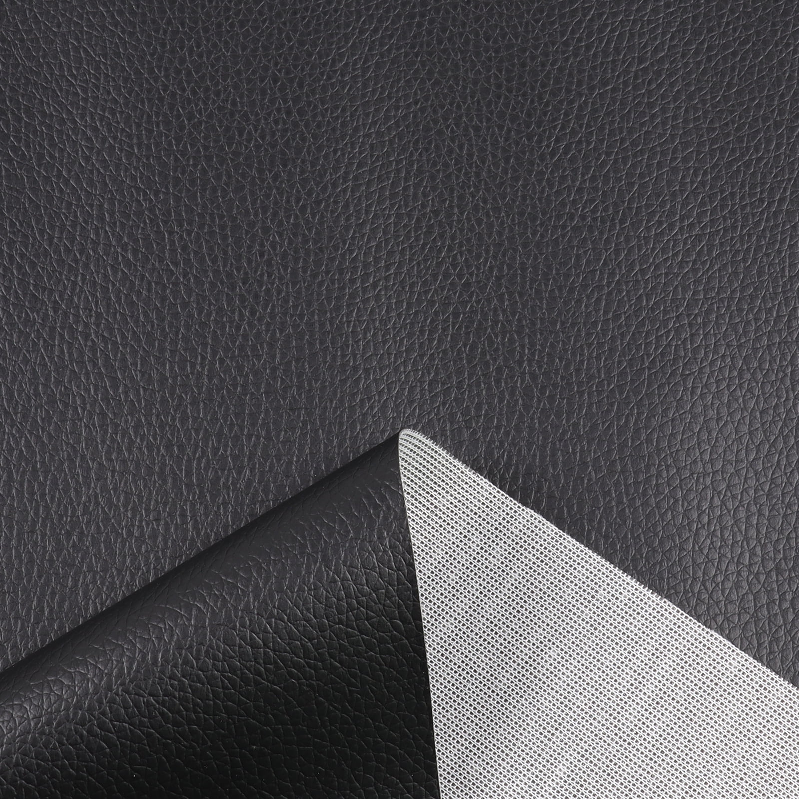 Synthetic Leather Fabric Reupholstery fabric for Seats, Home Decor (Black,54" x 28")