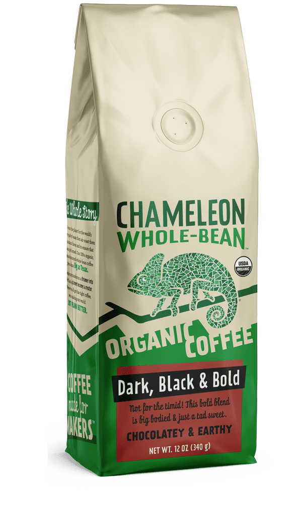 Chameleon ColdBrew Coffee Black And Bold Whole Bean Coffee Case of 6 12 oz.