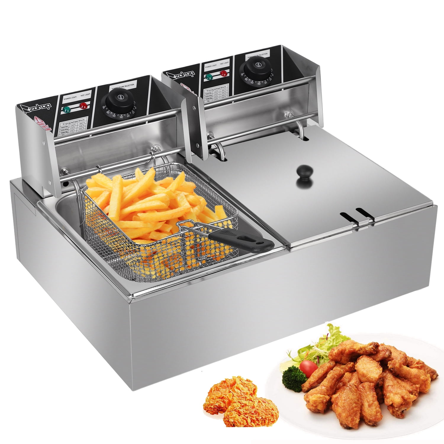 2500W 6L Electric Deep Fryer Fat Chip Commercial Countertop Stainless Steel