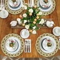thumbnail image 5 of Gold Ivory White Beaded Placemats Set of 8 for Dining Coffee Table Scratch Heat Stain Resistant Charger Kitchen Decor Durable Tablemats - Fall Autumn Thanksgiving Holiday - 14 Inches, 5 of 8