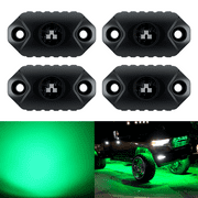 EK ENNOKING Green LED Rock Lights 4 Pods Waterproof Underbody Glow Trail Rig Lamp LED Neon Lights for Truck Jeep Truck Car Boat ATV SUV Motorcycle