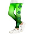 thumbnail image 2 of Girls St Patricks Day Printed Leggings Casual Fashion Yoga Pants For Play Party Comfortable Stretch Athletic Bottoms, 2 of 6