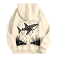 thumbnail image 6 of Fiaer Women's Hooded Sweatshirts Loose Drawstring Hoodies Ocean Theme Graphic Long Sleeve Tops with Pocket Beige XXL, 6 of 6