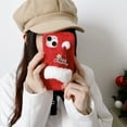 thumbnail image 2 of Plush Case for Apple iPhone 12 Pro / 12, Cute 3D Christmas Hat Case Soft Faux Lambswool Cover Fashion Shockproof Cover Cartoon Case Girl Furry Phone Cover for iPhone 12 Pro / 12, Red, 2 of 10