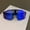 Black Frame Blue, variant on New Outdoor Sports Cycling Windproof Sunshade Sun Glasses Men and Women European and American Colorful Sunglasses Locomotive Large Frame Slim Look