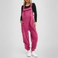 thumbnail image 2 of CAIXIA Fleece Overalls Women 2034 Warm Winter Casual Loose Jumpsuits Sherpa Bib Overalls Fuzzy Ski Pants with Pockets,Hot Pink, 2 of 7