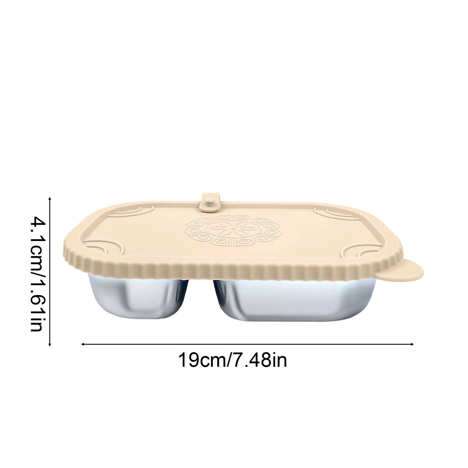 Xheghe Stainless Steel Bento Box with Silicone Lid - Leak-Proof, Two-Compartment Design for Travel, Office, or Picnic Lunches