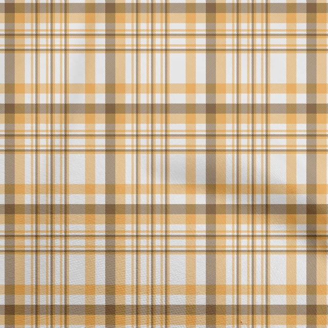 oneOone Rayon Dark Peach Fabric Plaid Craft Projects Decor Fabric Printed By The Yard 56 Inch Wide
