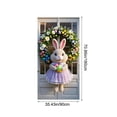 thumbnail image 3 of Sokhug Rideau de Porte de Pâques 35,43x70,87 Pouces Imprimé Lapin Œuf Décor pour Porte d'Entrée Mur Multicolore, 3 of 6