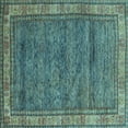 thumbnail image 1 of Ahgly Company Indoor Square Abstract Light Blue Modern Area Rugs, 7' Square, 1 of 4