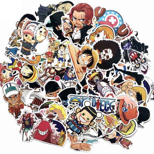 AMA-StarUK36 Anime One Piece Sticker Cartoon Laptop Stickers Waterproof Decal Bumper No-Duplicate Skateboard Pad Car Snowboard Bicycle Luggage Decor 100pcs