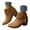 Brown, variant on Women Ankle Boots Round Toe Tassel Short Booties Suede Dress Western Shoes with Side Zippers