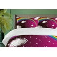thumbnail image 4 of Ambesonne Cartoon Duvet Cover Sets, Rainbow Colored Stars, 2-Queen, Maroon and White, 4 of 7