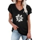 thumbnail image 2 of Blusa informal con estampado de manga corta y cuello en V de verano para mujer con estilo OAVQHLG3B Store  lin121212, 2 of 4