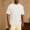White, variant on Men's Knit Short Sleeve T-Shirts Casual Crewneck Solid Color Summer Cable Knitted Stretch Pullover Tees Navy