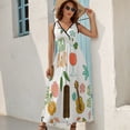 thumbnail image 5 of Tiki Bar Lounge Dress Summer Street Style Bohemia Long Dresses Female Sleeveless Printed Maxi Dress, 5 of 9