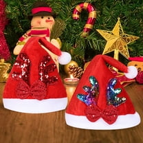 Tyidzon Red Santa Hat Christmas Decorations Santa Hats for Kids Children Teenagers & Adults Small Head, Xmas Hats for Christmas Holiday Party Decorations