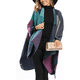 thumbnail image 5 of Capa tipo poncho tipo chal con bloques de colores para mujer, de talla grande, con abertura frontal, suéter largo de invierno, 5 of 5
